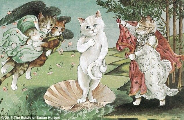 他把很多藝術作品重新創(chuàng)作成了貓主題